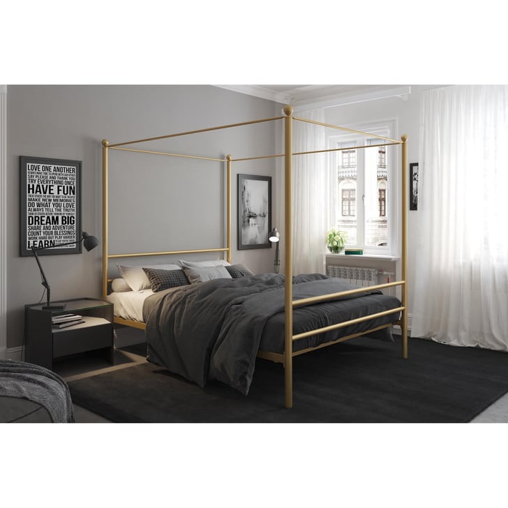 Mainstays Metal Canopy Bed Furniture Under 200 at Walmart POPSUGAR