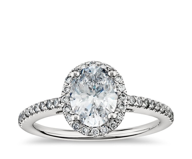 Blue Nile Oval Halo Engagement Ring ($2,050 for setting)