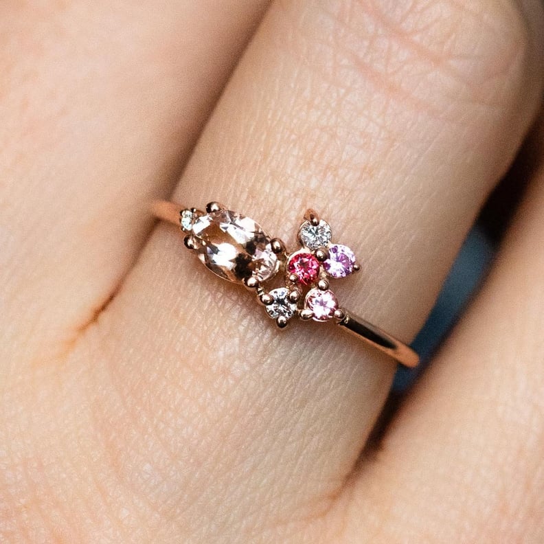 14k Pretty in Pink Cluster Ring