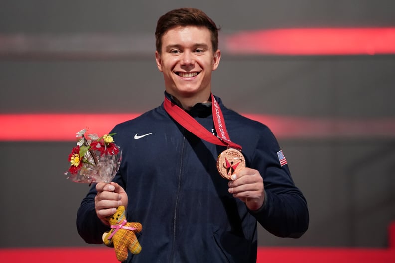 Brody Malone at the 2021 World Gymnastics Championships High Bar Final