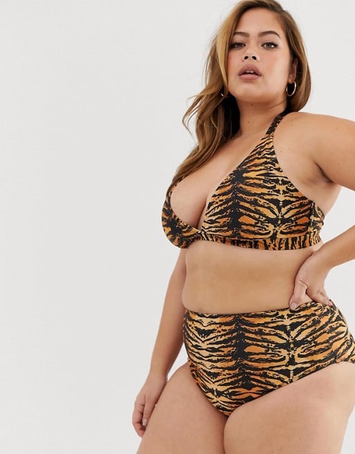 ASOS Wolf & Whistle Curve Bikini in Tiger Print