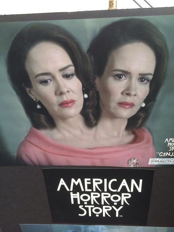 First, Paulson tweeted out this picture, giving us the initial clue that she would be playing conjoined twins in Freak Show. The image was photoshopped but soon followed up by . . . First, Paulson tweeted out this picture, giving us the initial clue that she would be playing conjoined twins in Freak Show. The image was photoshopped but soon followed up by . . .