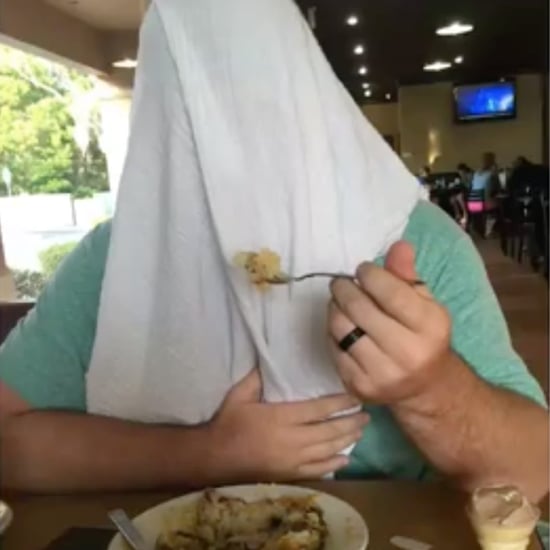 Dad Puts Blanket Over Head to Support Public Breastfeeding