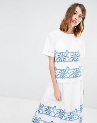 Embroidered Cutowrk T-Shirt