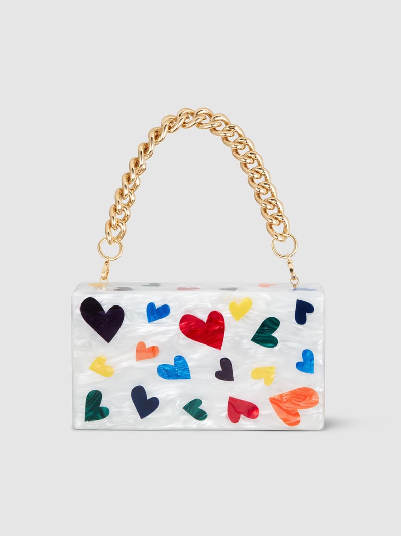 Edie Parker Jean Mini Hearts Acrylic Clutch