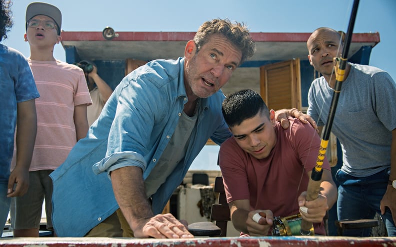 BLUE MIRACLE, center: Dennis Quaid, right: Jimmy Gonzales, 2021. ph: Carlos Rodriguez /  Netflix /Courtesy Everett Collection