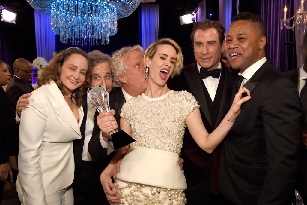 Pictured: John Travolta, Cuba Gooding Jr., Sarah Paulson, Nina Jacobson, Scott Alexander, and Larry Karaszewski