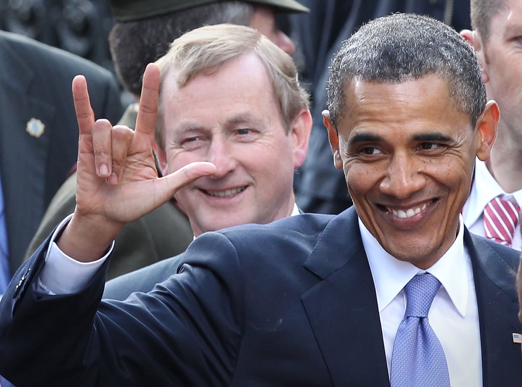 Rocking out in Ireland during an official visit to the country in 2011.