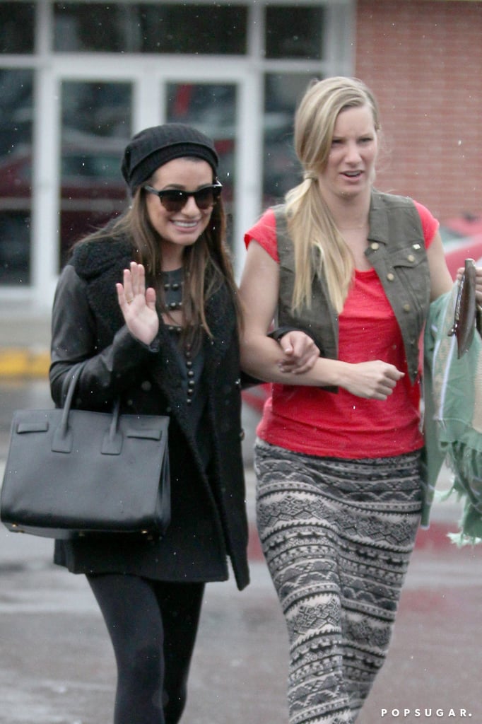 Lea Michele and her Glee costar Heather Morris went shopping in LA on Thursday.