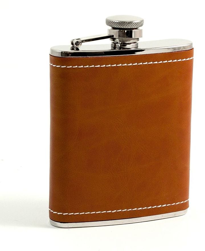 Bey-Berk Stitched Leather Flask