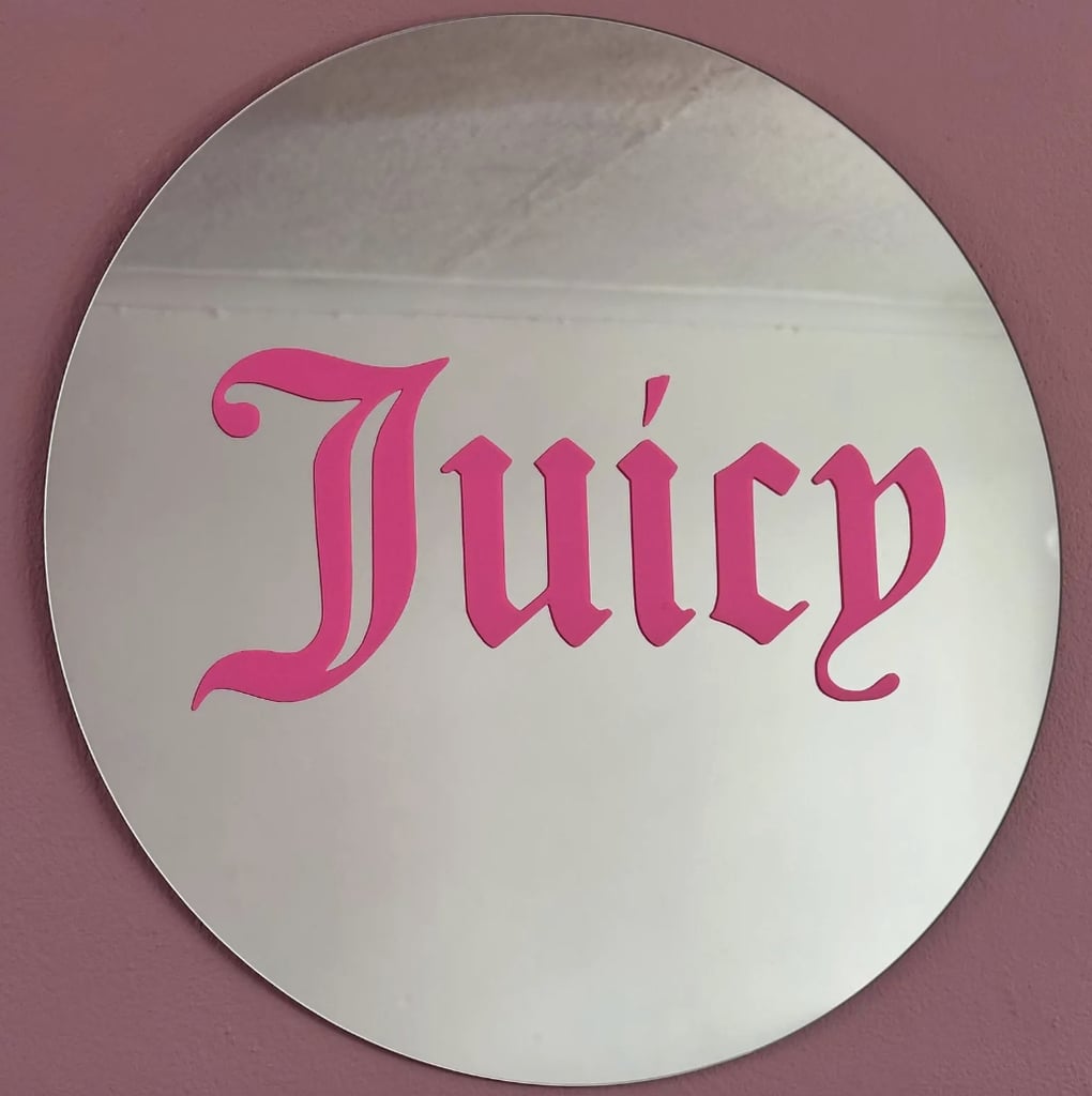 Y2K Juicy Couture 38cm Logo Pink Mirror