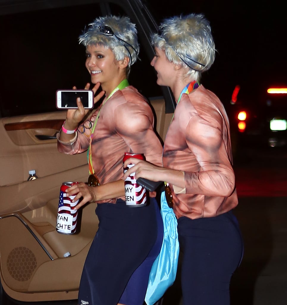 Nina Dobrev and a Friend as Ryan Lochte and Jimmy Feigen