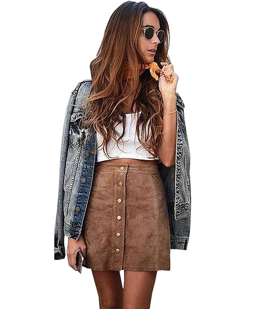 Gamery High-Waist Suede Skirt