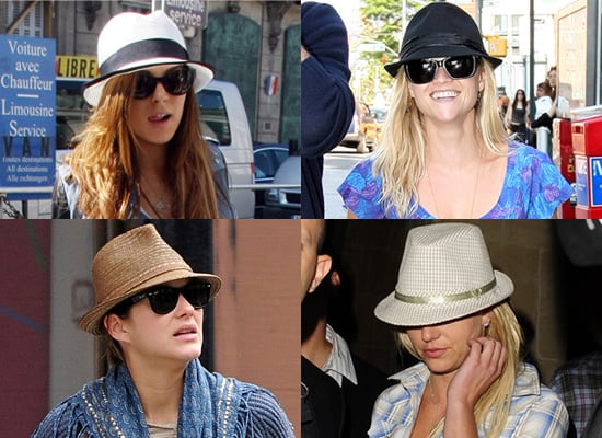 Lindsay Lohan, Britney Spears, Reese Witherspoon and Marion Cottilard in Fedoras