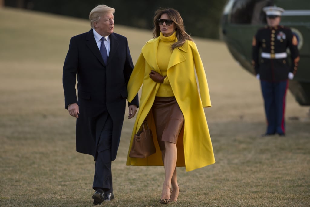 Melania Trump Wearing Yellow Ralph Lauren Coat