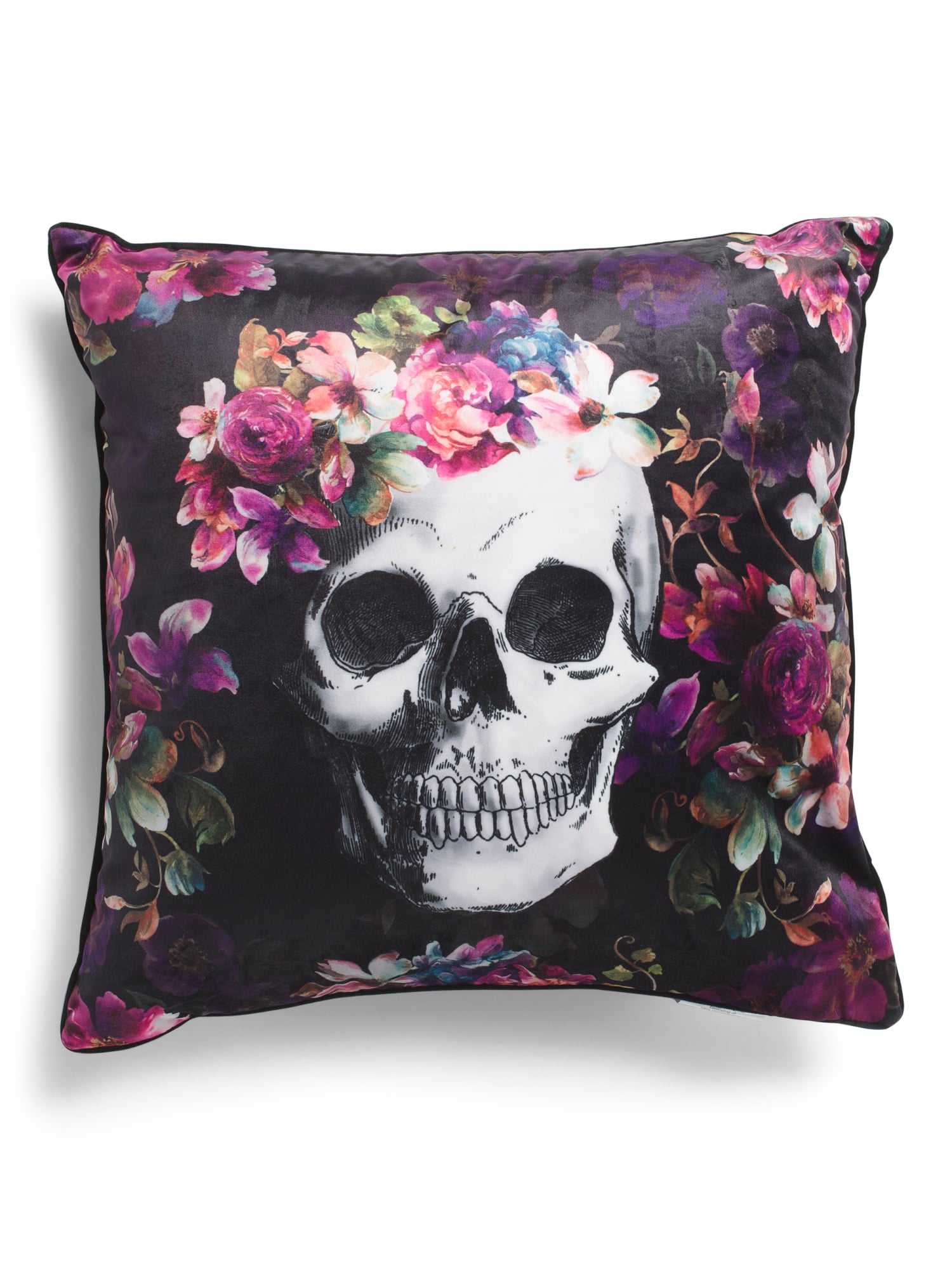 Velvet clearance skull pillow