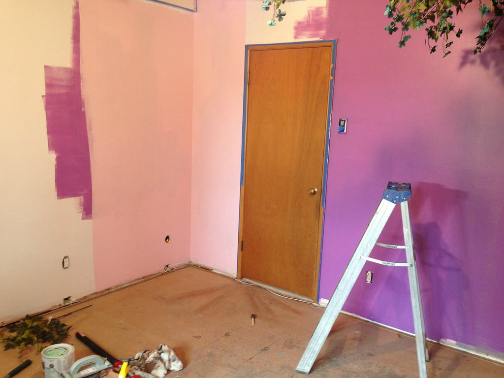 He then painted the walls.