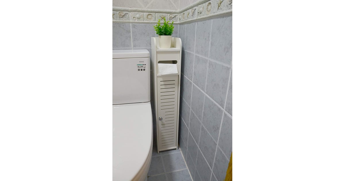AOJEZOR Small Bathroom Storage Corner Floor Cabinet with Doors and