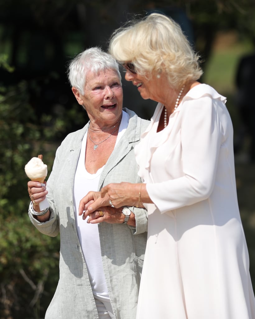Camilla Parker Bowles and Judi Dench on the Isle of Wight