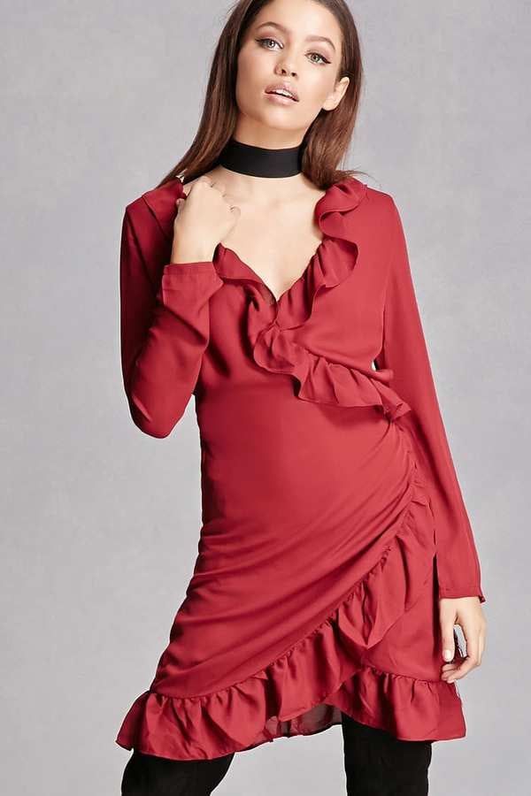 Forever 21 Ruffled Wrap Dress