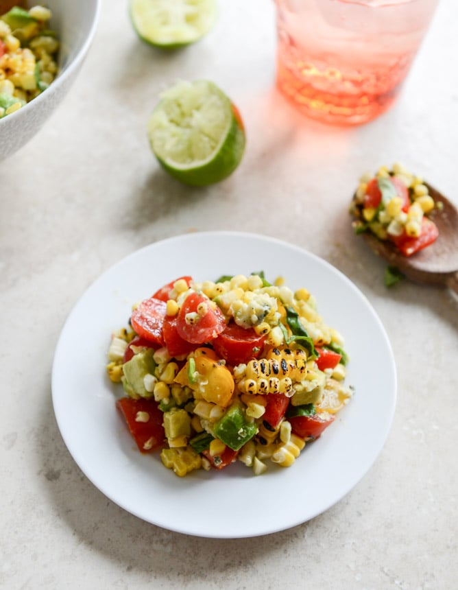 Easy Grilled Corn and Tomato Salad With Blue Cheese