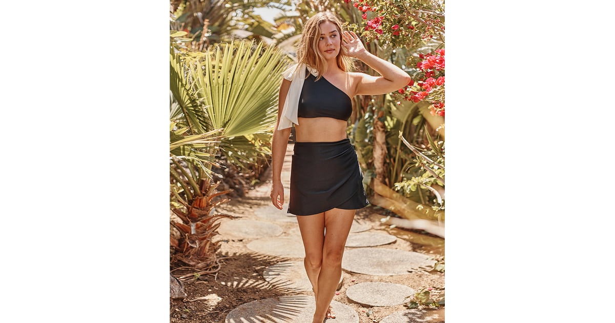 Ruched skirt outlet swim bottom