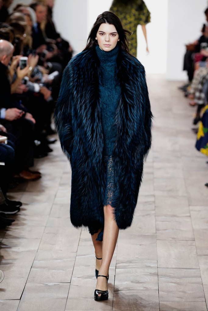 Kendall Took the Michael Kors Runway in a Blue Wintry Look That Was All About Texture