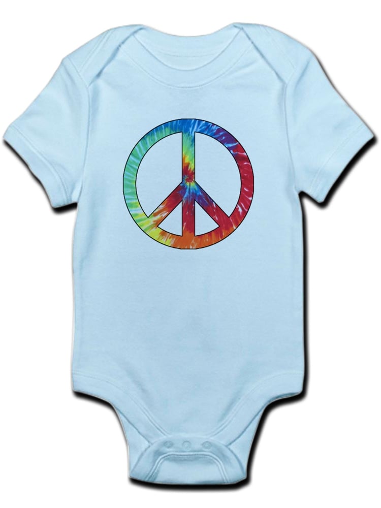 CafePress Tie Dye Rainbow Peace Sign Infant Bodysuit