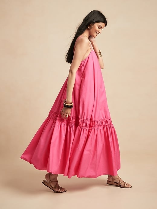 Banana Republic Poplin Backless Maxi Dress
