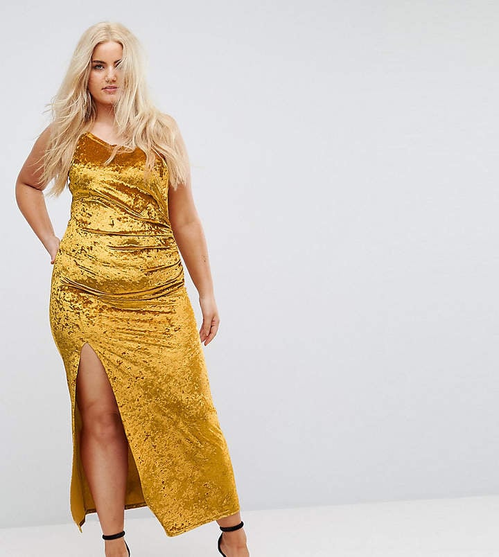 Club L Plus Ruched Side Cami Maxi Dress