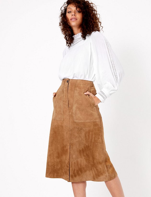Marks and Spencer  Suede A-Line Midi Skirt