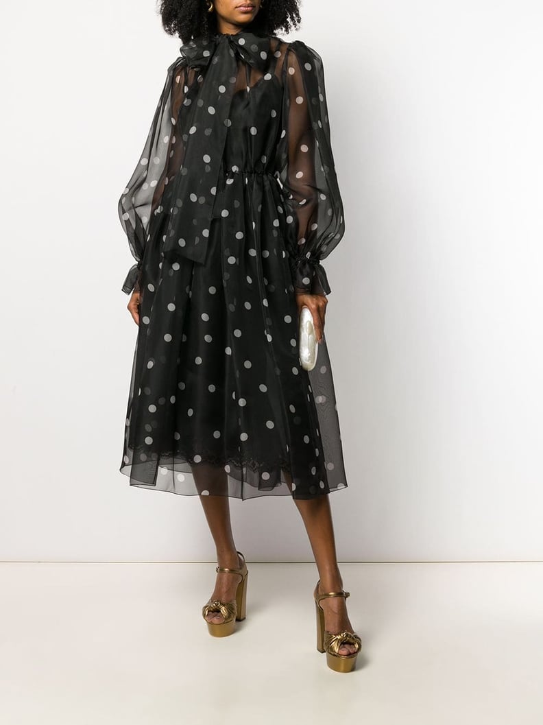 Dolce & Gabbana Tulle Polka-Dot Print Dress