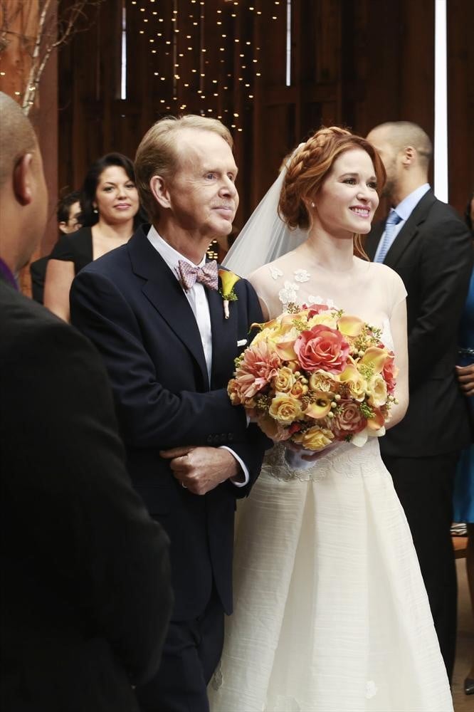 April's father walks her down the aisle, and it's supercute.