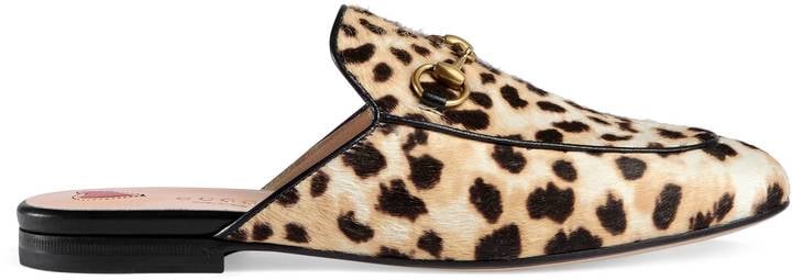 Gucci Princetown Leopard Calf Hair Slipper