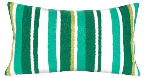 Emerald Stripe Indoor/Outdoor Pillow ($45)