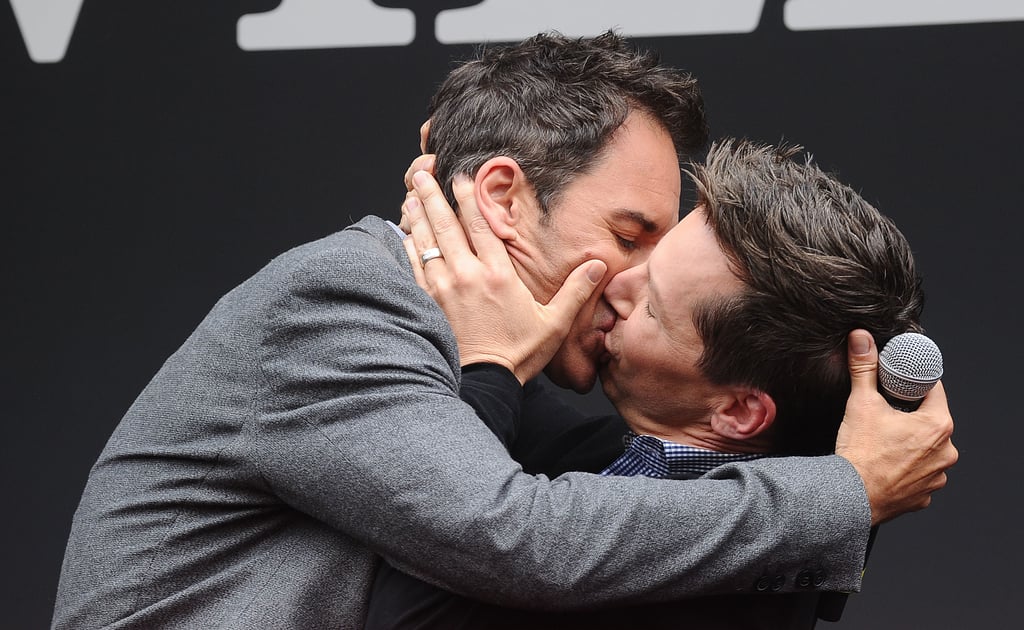 Eric McCormack and Sean Hayes Kissing Will and Grace Event