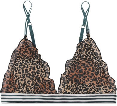 Love Stories - Reggipetto Leopard-print Tulle Soft-cup Triangle Bra