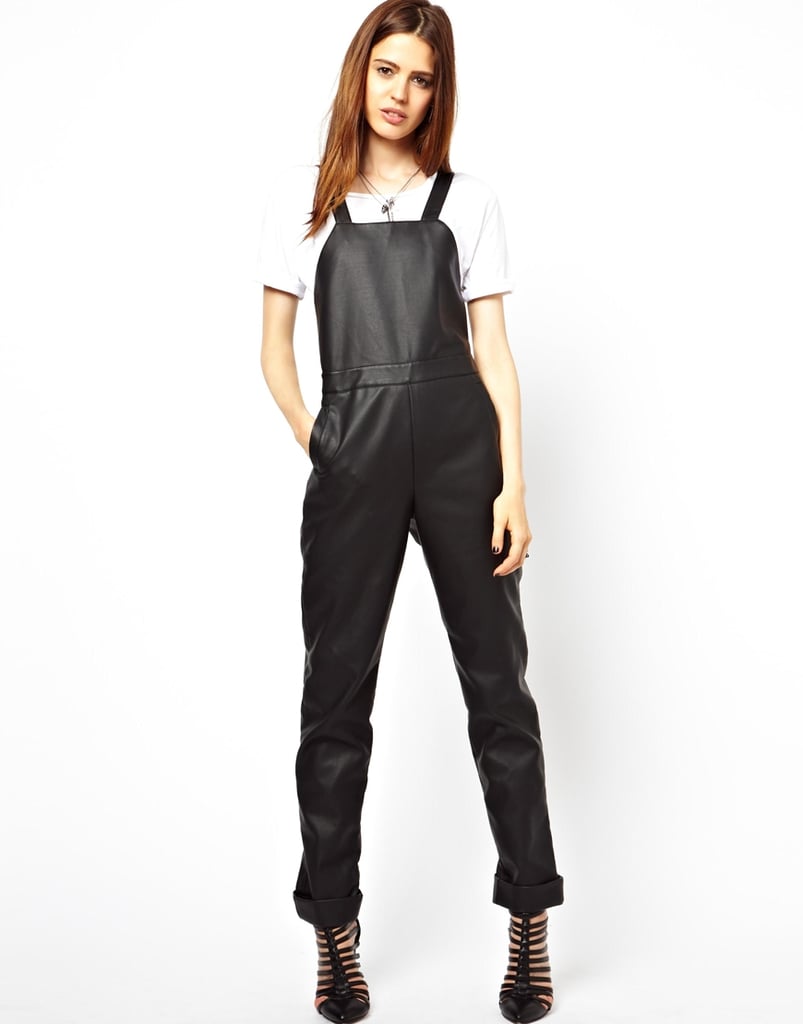 ASOS faux leather black overalls ($41, originally $122)