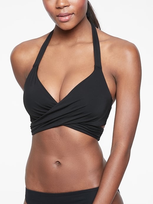 Athleta Bra Cup Wrap Halter Bikini Top