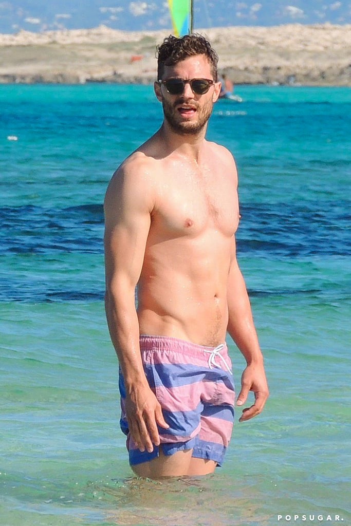 Shirtless Jamie Dornan in Spain September 2015 Pictures. 