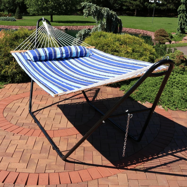 Brielle Quilted Double Spreader Bar Hammock With Stand