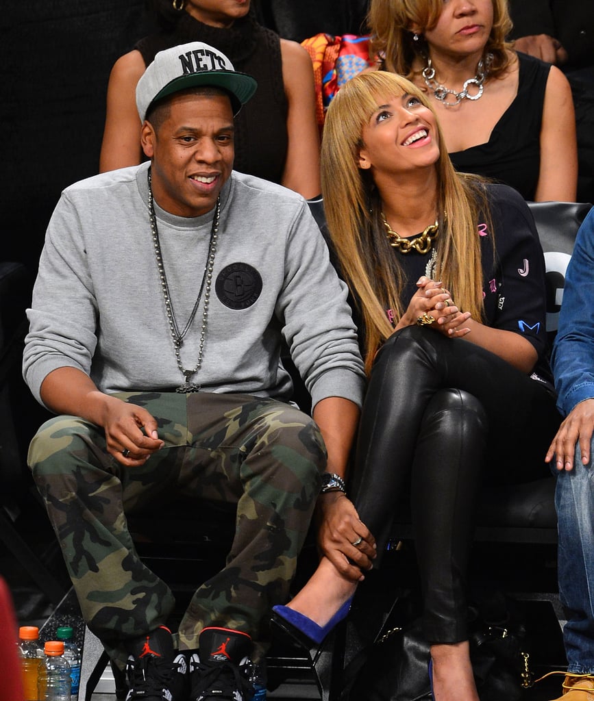 Beyonce Knowles and JayZ Watch the Knicks vs Nets Games POPSUGAR