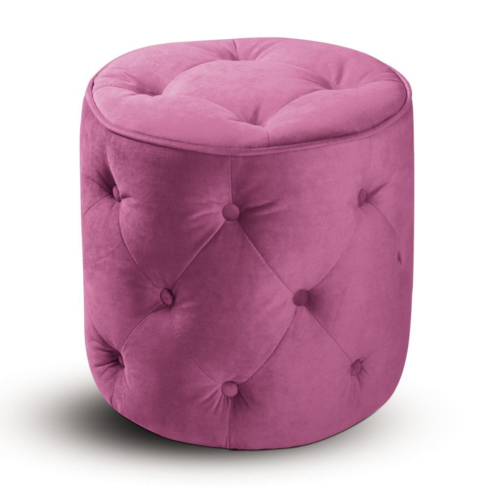 AVE SIX Curves Tufted Round Ottoman