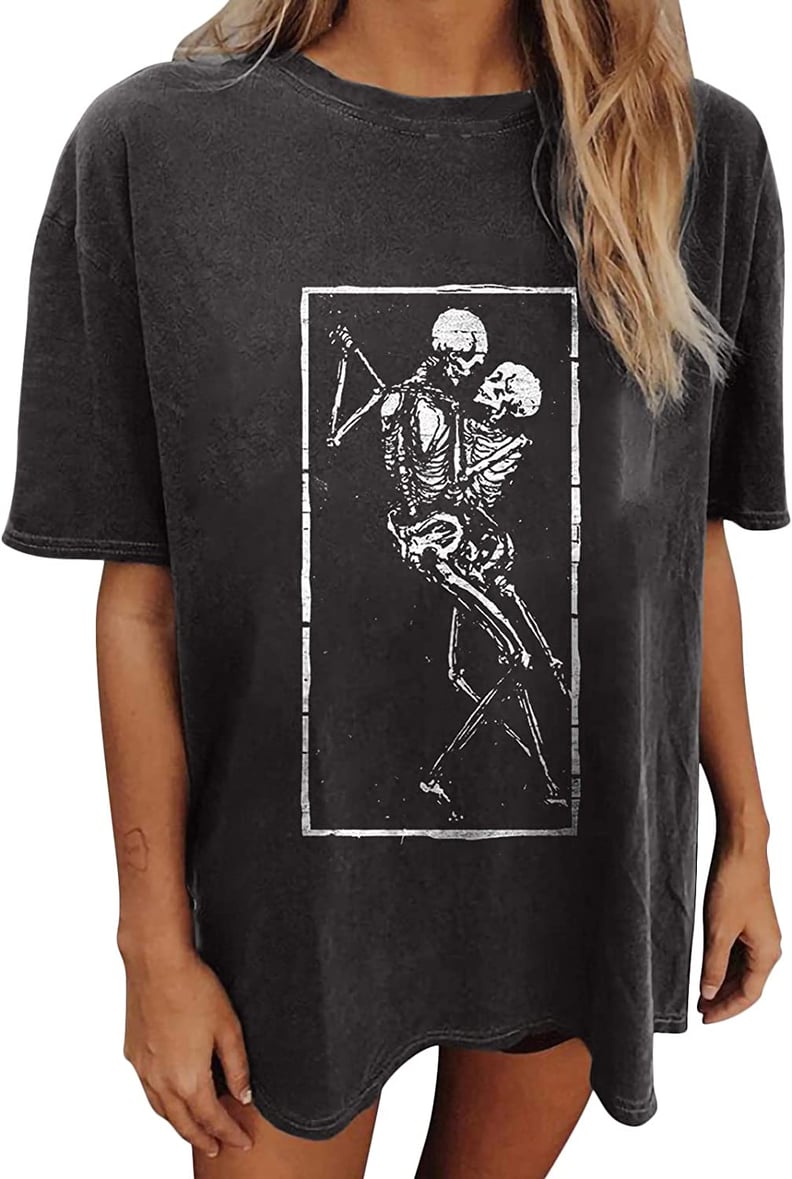 Fartey Western Halloween Skeleton Graphic Shirt