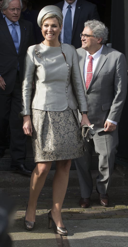 Queen Maxima wearing Natan at the 10 year anniversary of the Leeorkest in 2016.