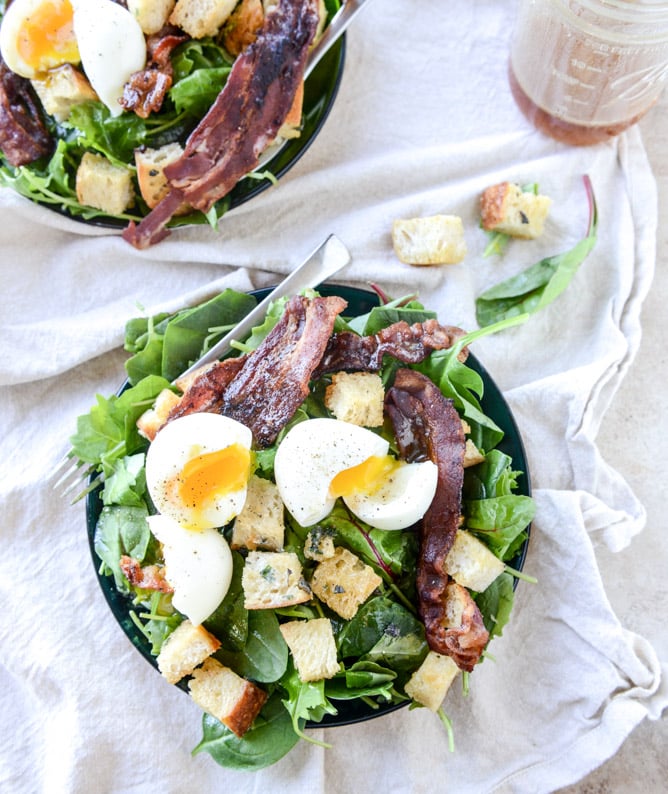 Baby Kale Breakfast Salad With Soft-Boiled Eggs and Maple Bacon Vinaigrette