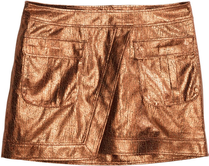 H&M Crackled Metallic Skirt