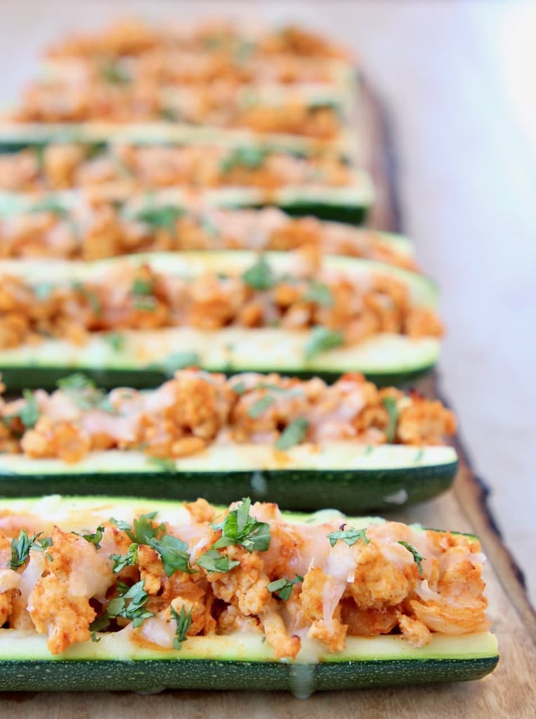 Buffalo Chicken Zucchini Boats