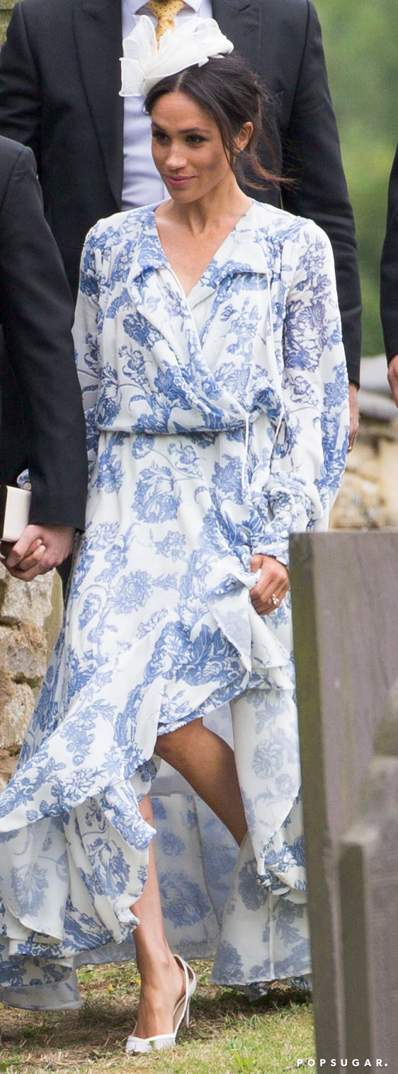 Meghan markle oscar de on sale la renta wrap dress