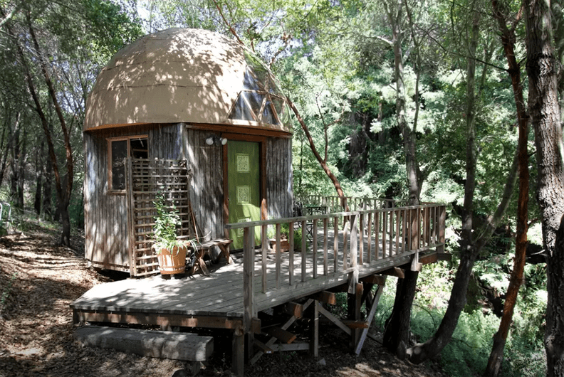 <a href="https://www.airbnb.com/rooms/8357">Mushroom Dome Cabin: Aptos, CA</a>